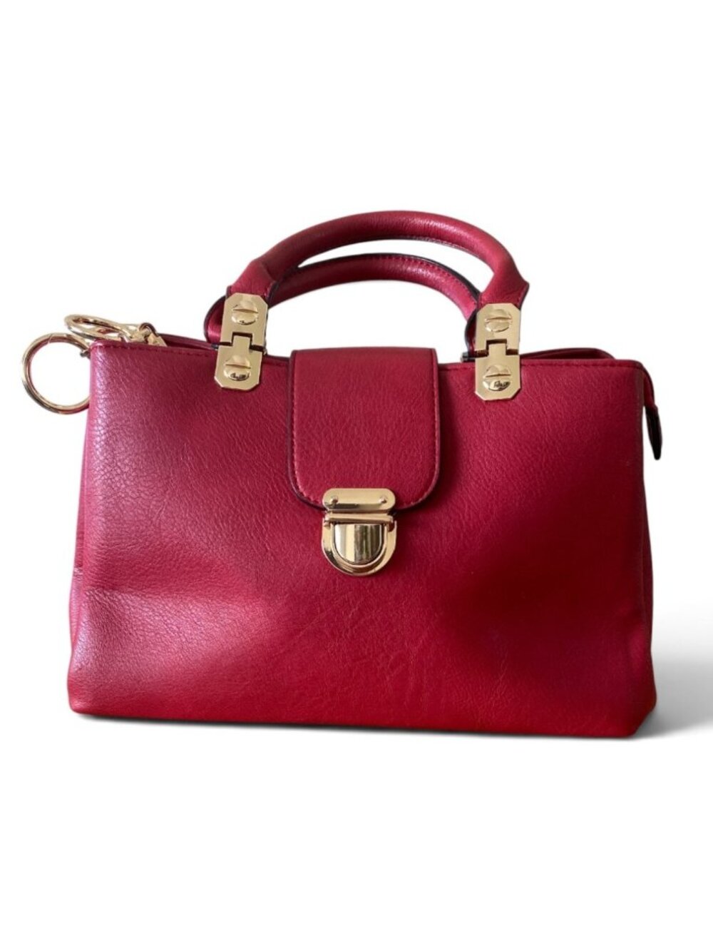Dasein Satchel Vegan Leather Shoulder Crossbody Handbag NEW No Tags  Red